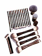 Set de 20 Brochas de Maquillaje Marrones + Bolsito de Almacenamiento - Maange - Miniatura 1