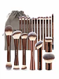 Set de 20 Brochas de Maquillaje Marrones + Bolsito de Almacenamiento - Maange - Miniatura 2