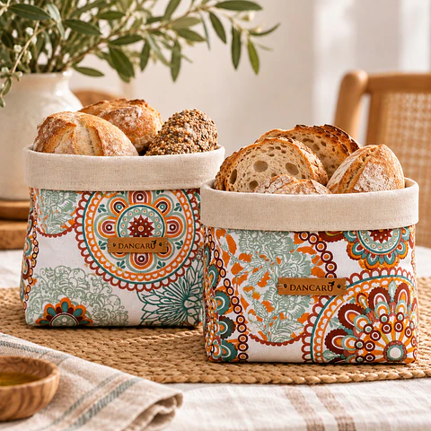 Paneras de Lona Boho Chic Mandalas Set 2 Unidades