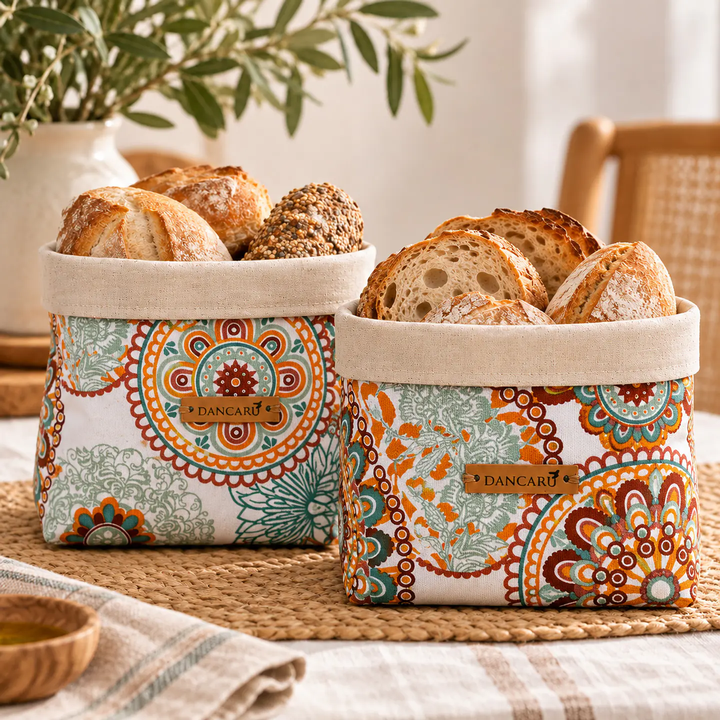 Paneras de Lona Boho Chic Mandalas Set 2 Unidades 1