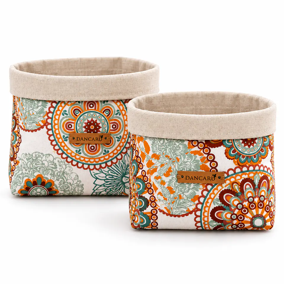 Paneras de Lona Boho Chic Mandalas Set 2 Unidades 2