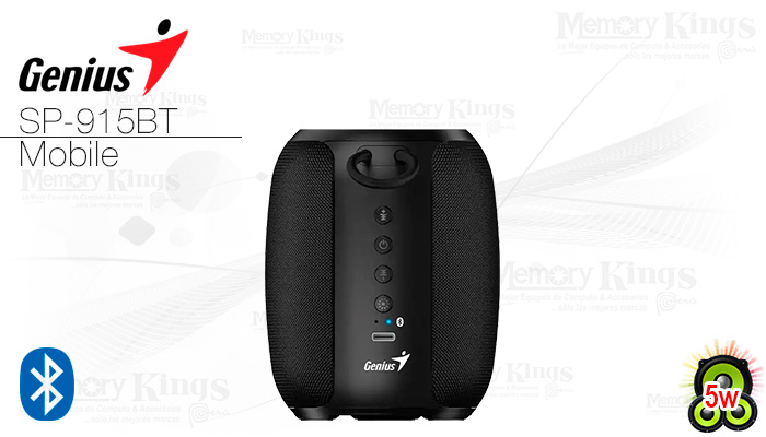 Parlante Genius SP-915BT Bluetooth RGB de 5 W negro
