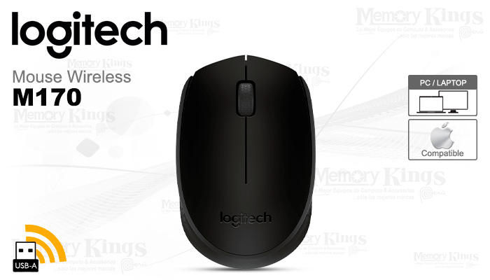 Mouse Logitech M170 inalámbrico negro
