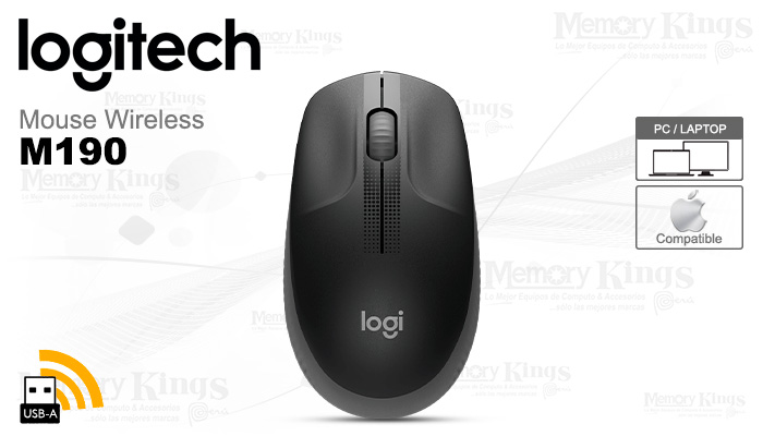 Mouse Logitech M190 inalámbrico negro