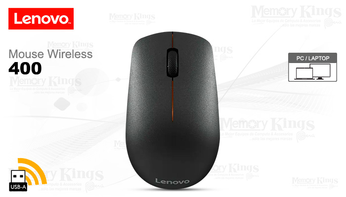 Mouse Lenovo 400 Inalámbrico USB de 1200 DPI – Negro
