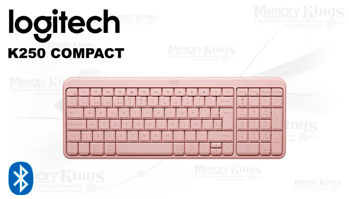 Teclado Logitech K250 compacto Bluetooth rosa