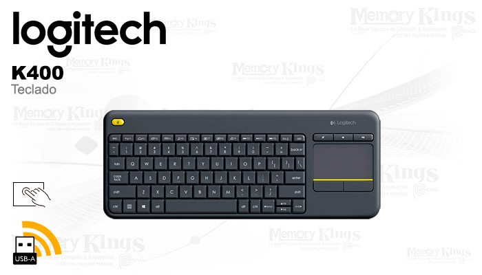 Teclado Logitech K400 Plus inalámbrico con touchpad
