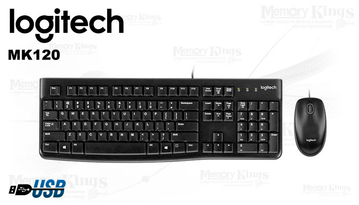 Combo Logitech MK120 V2 teclado y mouse USB