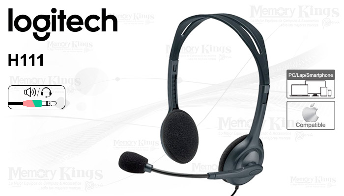 Audífonos Logitech H111 con micrófono de 3.5 mm