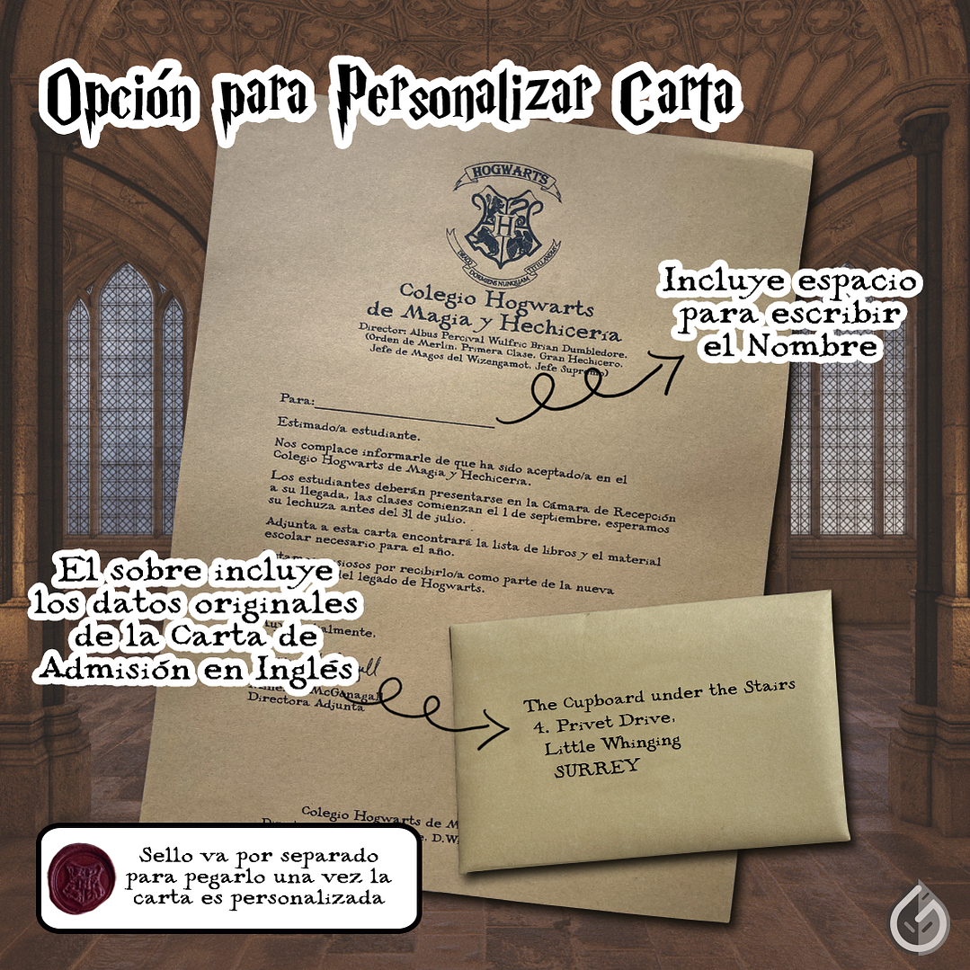 Carta Clásica de Hogwarts (Personalízala tú mismo/a) 2