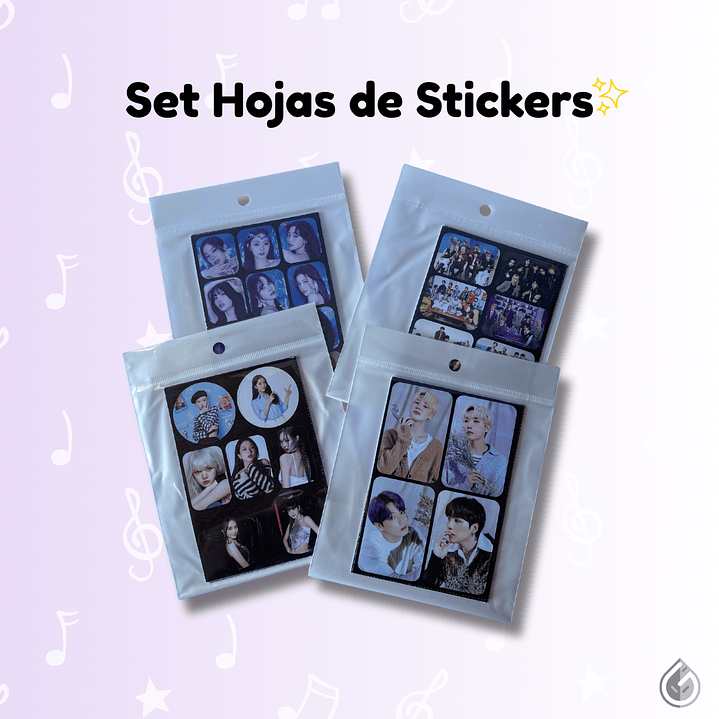 Set Hojas de Stickers Kpop 1