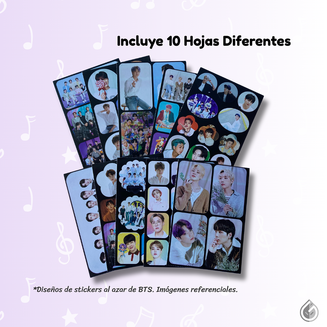 Set Hojas de Stickers Kpop 2