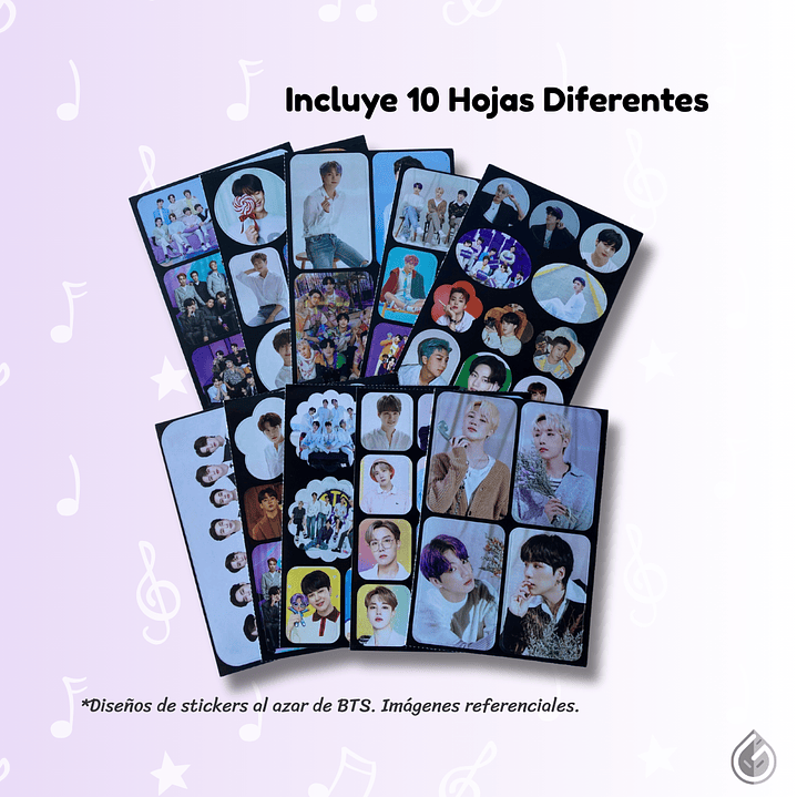 Set Hojas de Stickers Kpop 2
