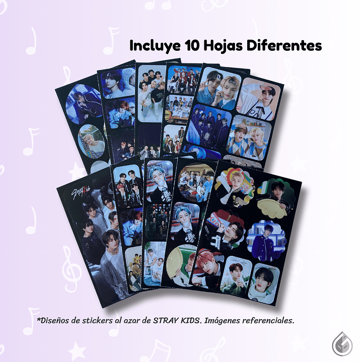 Set Hojas de Stickers Kpop 4