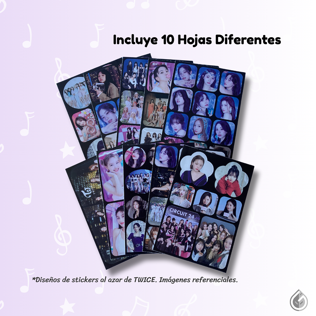 Set Hojas de Stickers Kpop 3