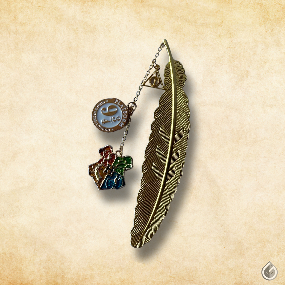 Marca Páginas Pluma Dorada - Mundo Mágico 2