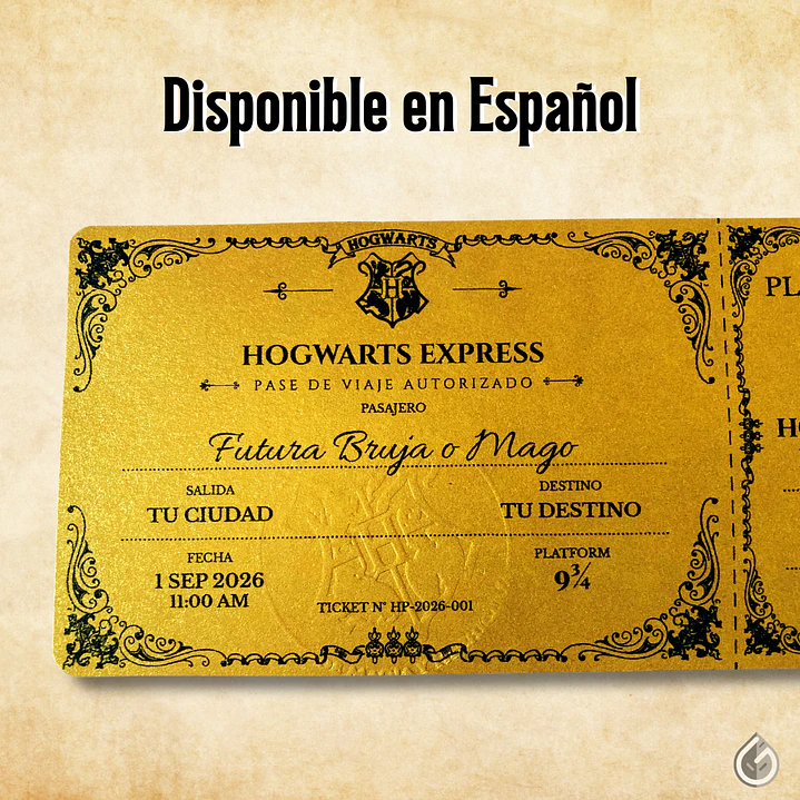 Ticket Hogwarts Express - Edición Premium (100% Personalizado) 2