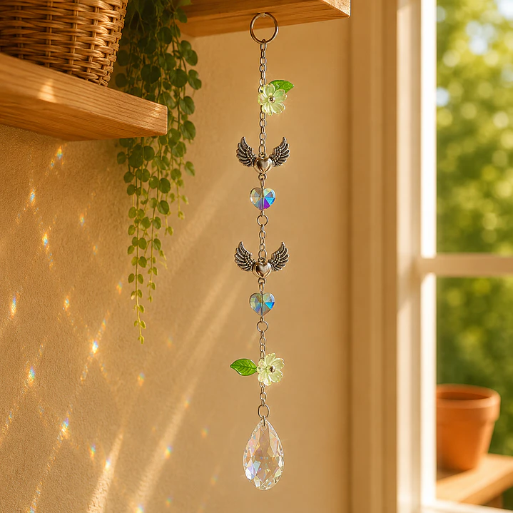 Colgante de Cristal Alas y Corazones 2