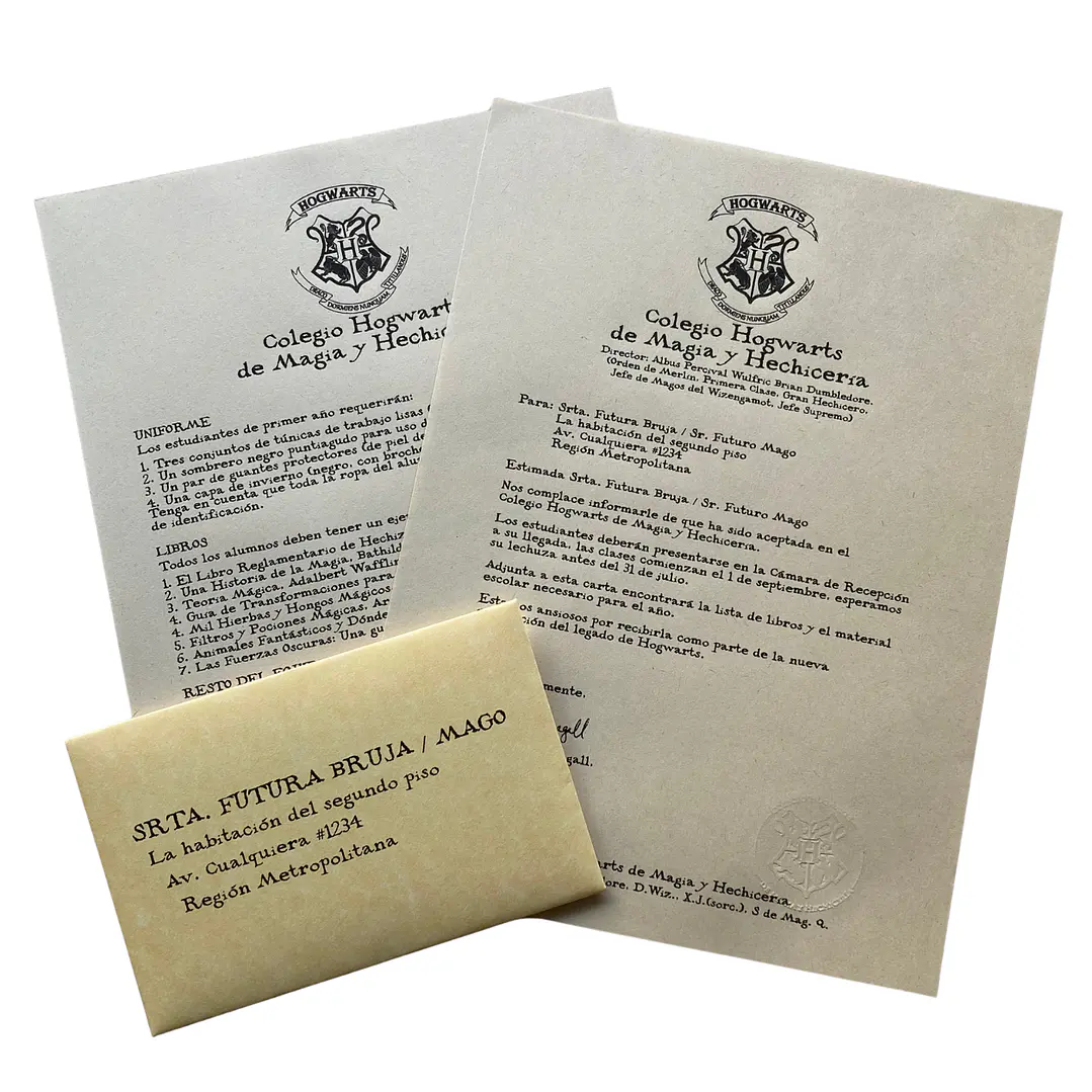 Carta de Admisión a Hogwarts - Edición Premium 2