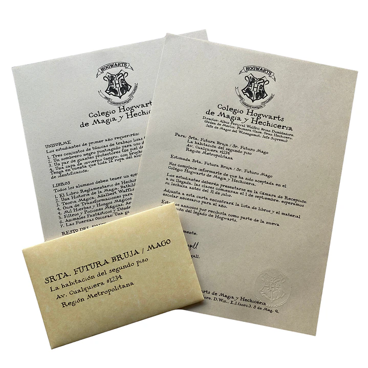 Carta de Admisión a Hogwarts - Edición Premium 2
