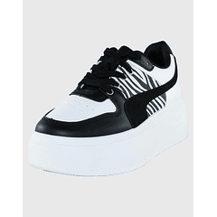 Zapatilla front Zebra Negro Danicolle