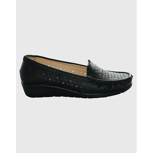 Mocasin Taco Diseño Negro Danicolle 3