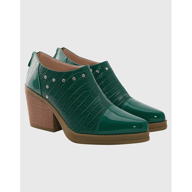 Botin puntiagudo tachas Verde 2