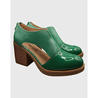 Zapato abierto croco Verde 2