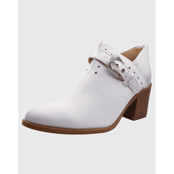 Botin campero hebilla Blanco 1