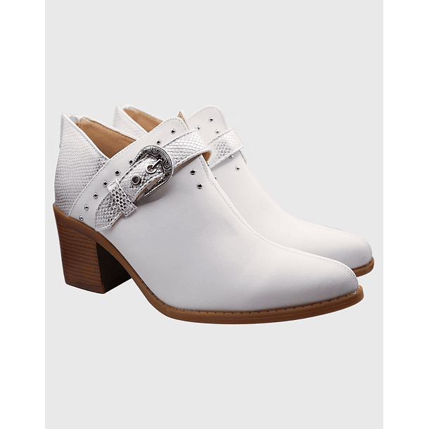 Botin campero hebilla Blanco 2