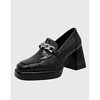 Zapato para mujer con taco y cadena Negro 1