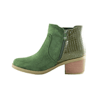 Botin para mujer con taco medio elasticado Verde 3