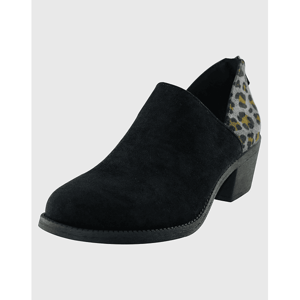 Botin bajo animal print Negro Danicolle 1