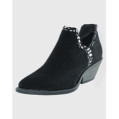 Botin Puntiagudo Leopard Negro Danicolle