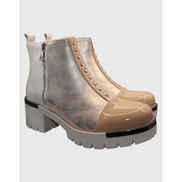 Botin beige tri elasticado 2