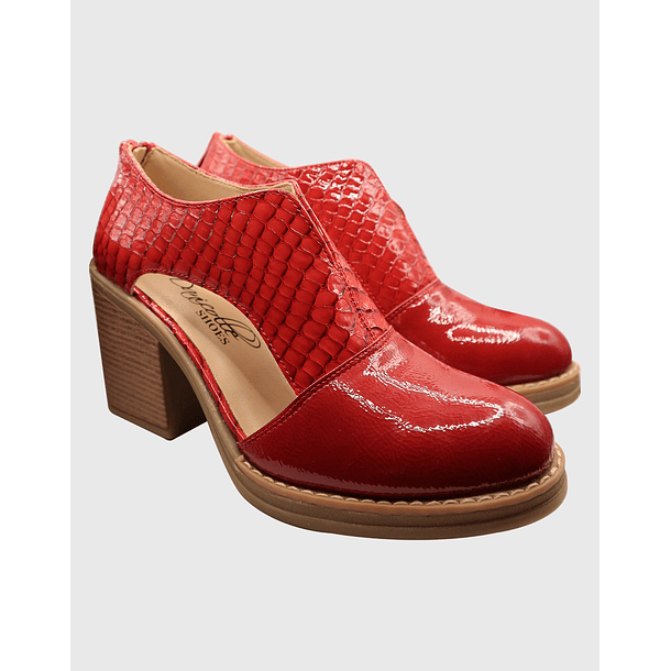 Zapato abierto croco Rojo 2