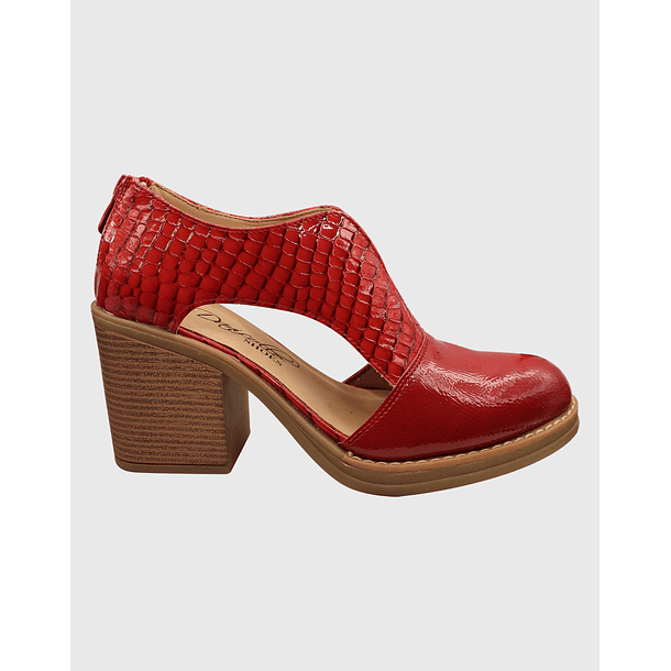 Zapato abierto croco Rojo 5