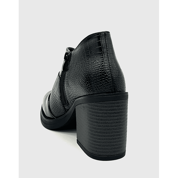 Botin para mujer charol con taco Negro 4