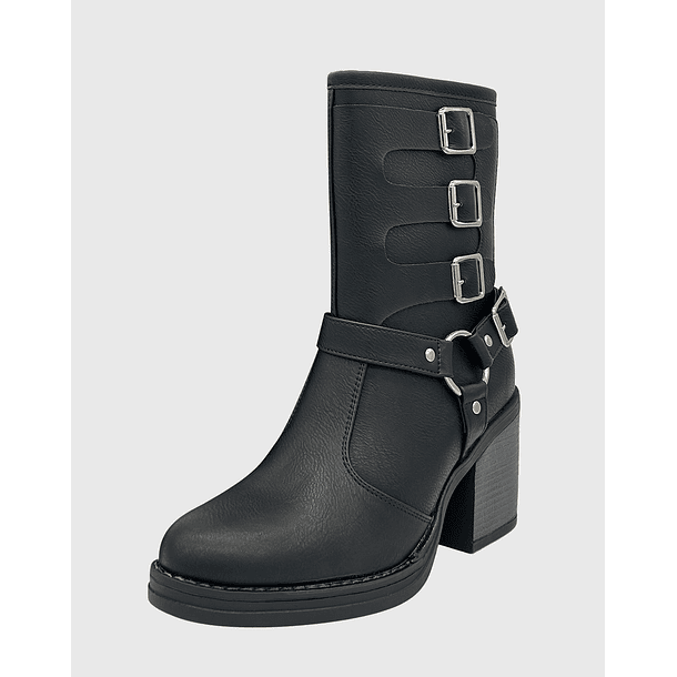 Bota para mujer, negro, cuadruple correa Danicolle 1