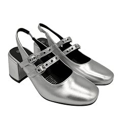 Zapato para mujer con correas Plateado Danicolle