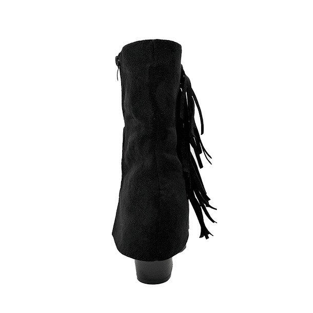 Botin alto para mujer flecos tapada Negro 4