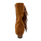 Botin alto para mujer flecos tapada Camel 4