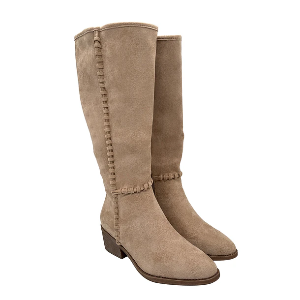 Bota para mujer costura visible beige Danicolle 2