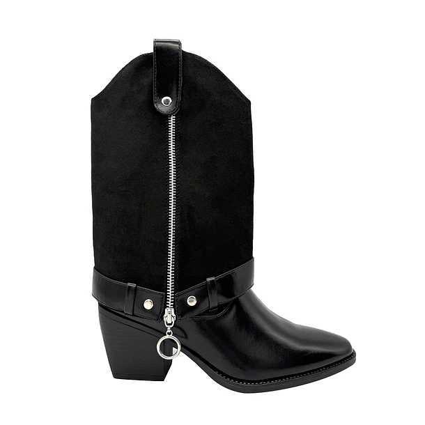 Bota para mujer polaina desmontable negro Danicolle 1