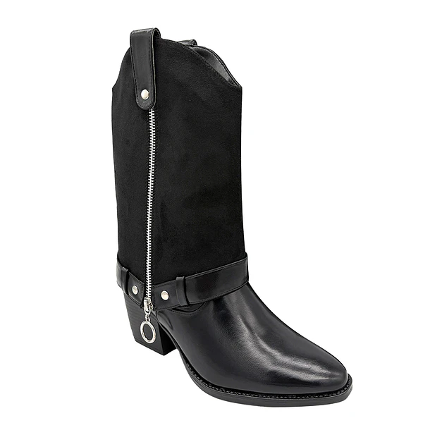 Bota para mujer polaina desmontable negro Danicolle 5