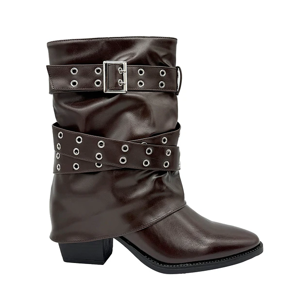 Bota para mujer sobrecapa cafe Danicolle 1