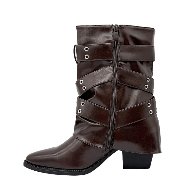 Bota para mujer sobrecapa cafe Danicolle 3