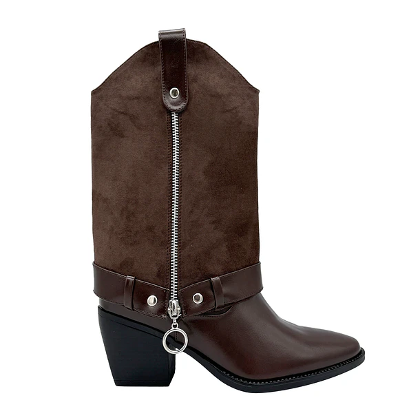 Bota para mujer polaina desmontable café Danicolle 1