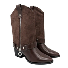 Bota para mujer polaina desmontable café Danicolle