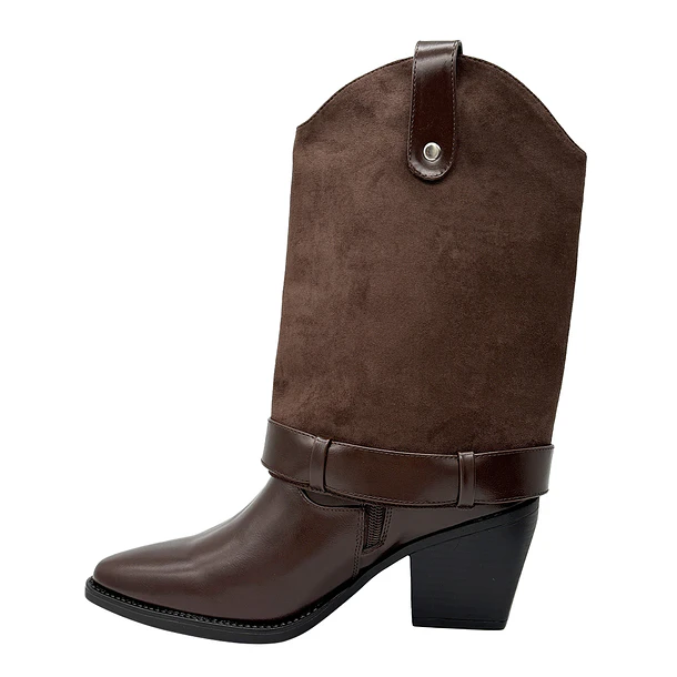 Bota para mujer polaina desmontable café Danicolle 3